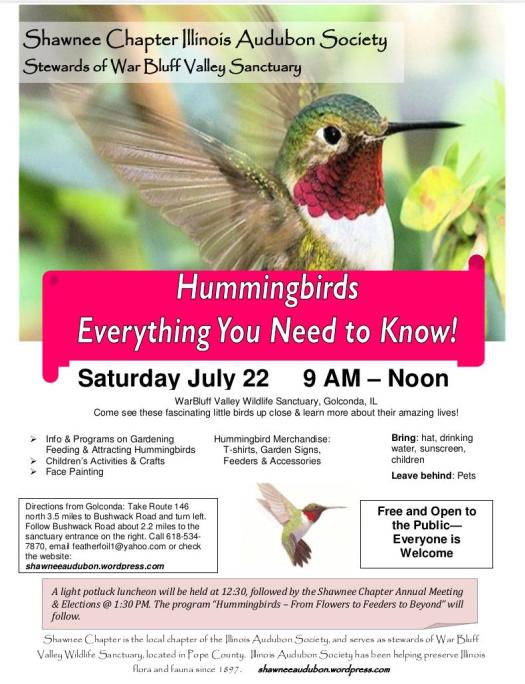 Hummingbird Day at Warbluff Valley Wildlife Sanctuary July 22